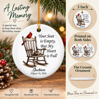 Collage showcasing features of the Christmas sympathy gift with double-sided print and flat ceramic profile.